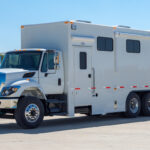 Exterior of blood collection cutaway truck