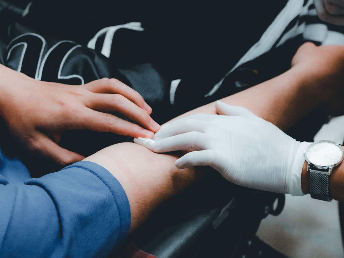 Someone getting their blood drawn