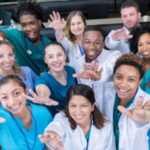 healthcare professionals reaching out