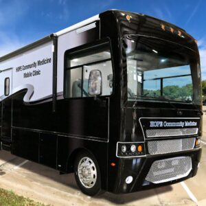 exterior of mobile healthcare bus