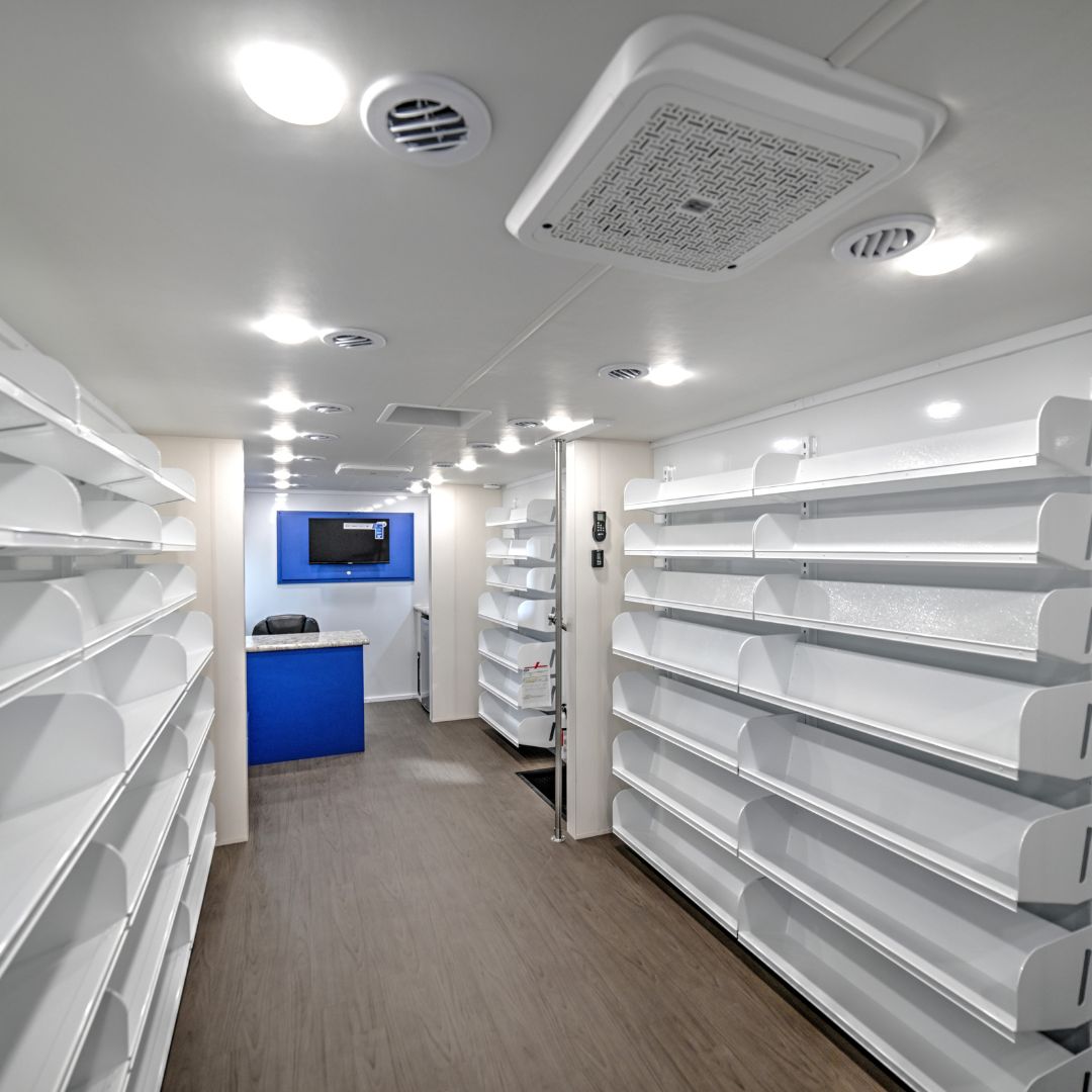 interior image of a bookmobile vehicle