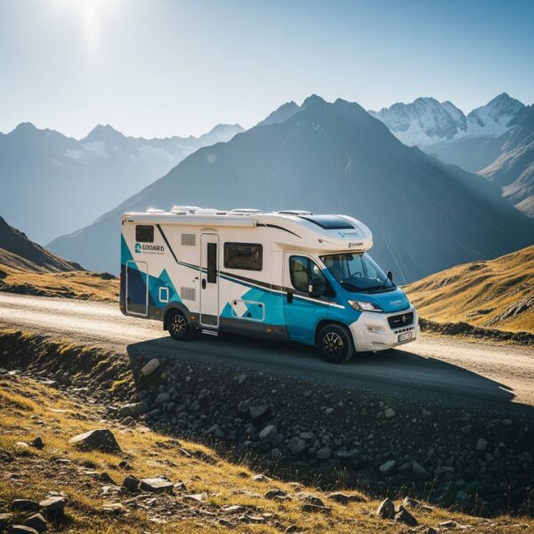 A durable mobile medical unit in a high-elevation, sunny environment.