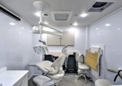 Inside of a mobile medical unit for a dentist